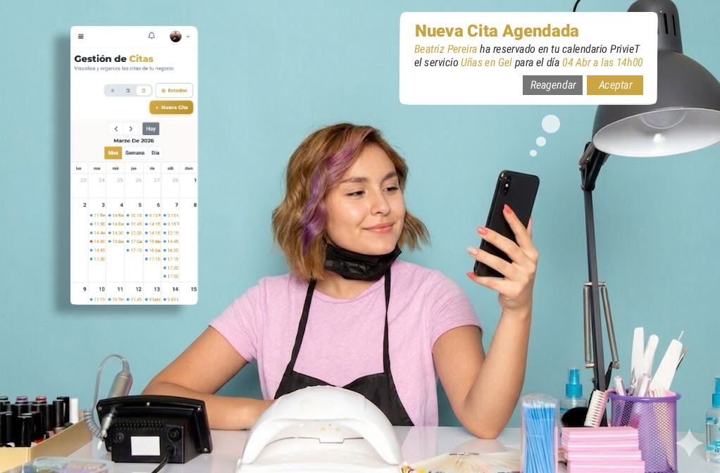 Happy and organized manicurist